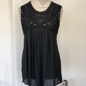 Beautiful Black Sleeveless Detailed Top, Size M